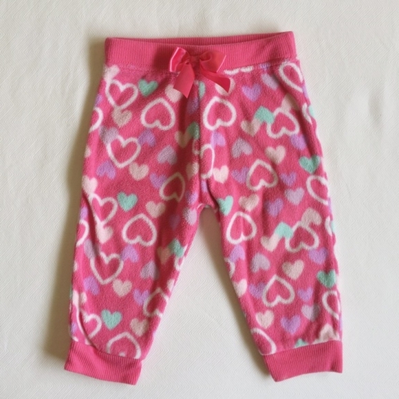 garanimals heart print fleece joggers pants 6-9 months baby girl - Picture 1 of 5